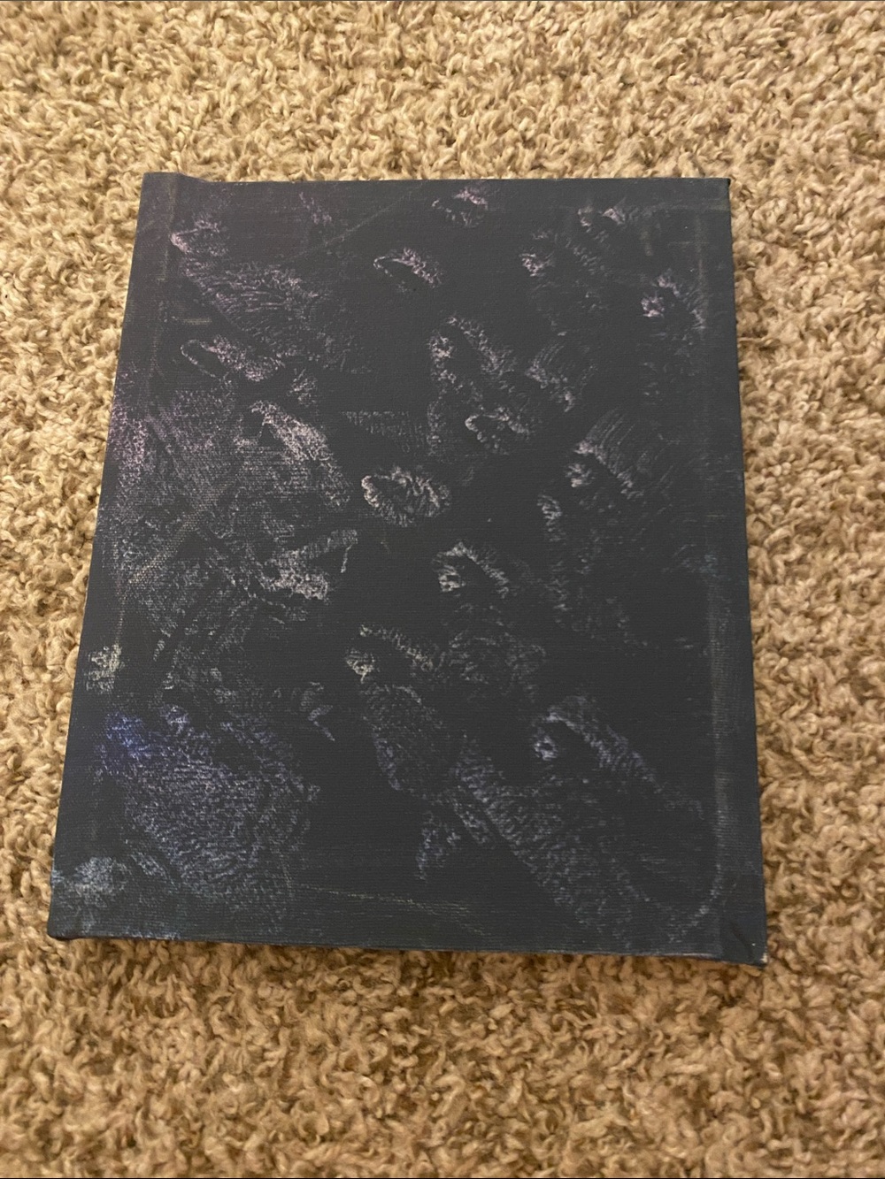 Abstract Black Canvas Art with Subtle Iridescent Accents